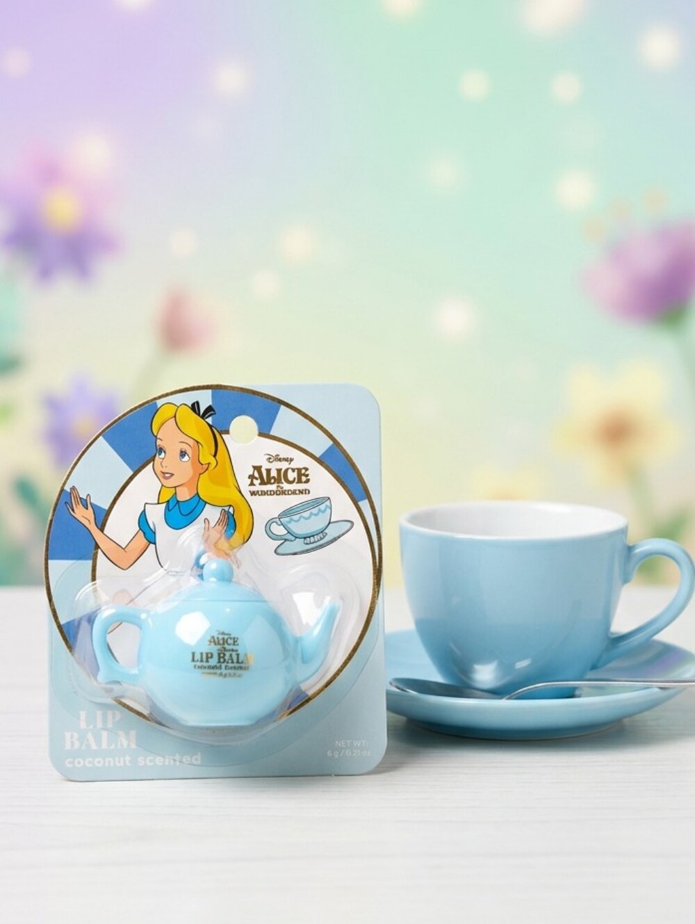 Disney Alice in Wonderland Lip Balm Blue Teapot Coconut Scented Tea Party NWT 4g - Picture 5 of 5